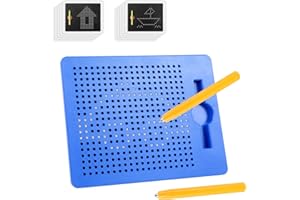 SULOLI Bleu Tableau à Dessin Magnétique,Tableau Magique,Ardoise Magique,Jeu Magnétique avec Billes et Stylo pour Enfants Ecole Famille