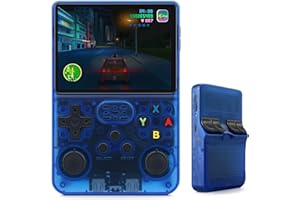 GENZO Consola Retro Portatil con 20.000 Juegos - Versión 2025- Mini Consola Arcade - Juegos de PS1, PSP, N64, NDS, SuperN, GameB, GBA, NeoG, etc. - Pantall HD 3.5' 640 * 480 - Rechace Imitaciones (Azul)