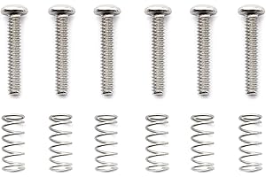 Musiclily Pro #4-40X5/8" Viti e Molle Intonazione Selle in Acciaio Inossidabile per Ponte Tremolo Chitarra Elettrica tipo Fender Strato (Set di 6)