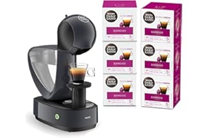 KRUPS Nescafé Dolce Gusto Infinissima ekspres do kawy, konstrukcja Multi-Drink, duży zdejmowany zbiornik XL, ciśnienie 15 bar + 5 pudełek z 16 kapsułkami