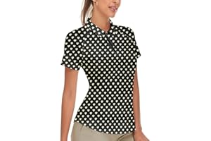 Soneven Polo Donna Manica Corta Eleganti Camicetta Scozzese Cerniera 1/4 Traspirante Ad Asciugatura Rapida per Golf Tennis Tempo Libero