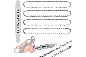Amentalove 4 stycken 14 tum sågkedjor med svärd, längd 35 cm/14 tum, 14 tum motorsågskedja, 52 drivlänkar, 0,050 tum gauge (1