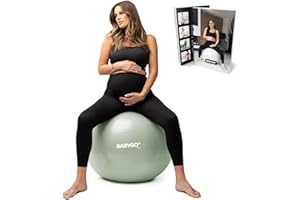BABYGO® Birthing Ball For Pregnancy Maternity Labour & Yoga + Our 100 Page Pregnancy Book, Exercise, Birth & Recovery Plan, Anti-Burst Eco Friendly Material
