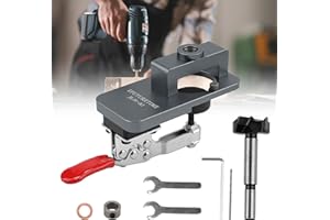 EFUTURETIME Plantilla Colocar para Bisagras Puertas de Cazoleta 35mm con Broca, Plantilla de Perforación de Bisagra, Herramientas Carpinteria para Localizador de Guía de Perforación, Hinge Jig