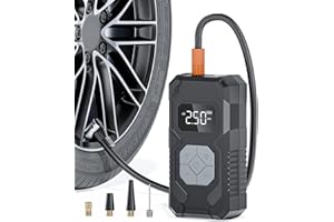 TIILETZOTE Electric Air Pump 15000 mAh & 150 PSI Tyre Inflator Portable Air Compressor, Battery Compressor with Pressure Gauge, Bicycle Pump Electric Rechargeable Tyre Inflator for Car, Bike, Motorcycle, Balls