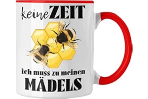 Trendation - Imker Geschenk Tasse Bienenzucht Kaffeetasse Geschenkideen Bienenzüchter Bienen Zuebhör (Rot)
