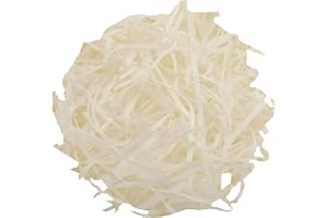 MARKQ Crinkle Cut Shredded Paper Filler for Gift Wrapping Hamper/Basket Filling, Packing Supplies (Cream)