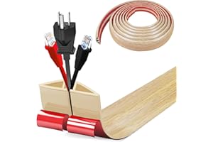 BOCGUY Pasacables Suelo, Canaleta Cables Suelo, 5M x5cm Protector de Cables para Suelo, Cubiertas de Suelo para Cables Autoadhesiva Montaje para Todos los Hogar, Oficina, Escuela, Almacén(Grano Madera Arce)
