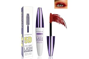 LESTPOLA 5D Mascara Volume et Longueur Rouge, Mascara Extension de Cils Effet Volume,Waterproof et Longue Tenue avec une Définition Précise, Not Blooming Eye Lashes Thick Curling Maquillage pour Femmes-07#
