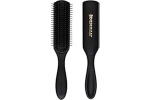 Jack Dean by Denman Curly Hair Brush D3 (All Black) 7 Row Styling Brush for Detangling, Separating, Shaping and Defining Curls - For Women and Men