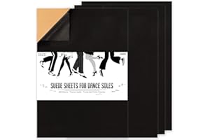 Caydo 4 Stück Schwarze Wildleder Blätter, Selbstklebende Wildleder Klebeblätter Rückseite Rutschfester Sohlenschutz für Tanzschuhe, High Heeled Shoes(A4 Größe)