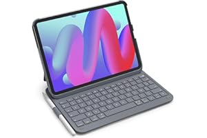 Inateck Étui Clavier iPad 10e/11e gén., Clavier Ultraléger avec Porte-Stylet pour iPad 11e (2025 11" A16)/10e (2022 10.9"), Air 11" M3/M2 (2025/2024), Air 5/4, Pro 11 4/3/2/1, AirTap Gris