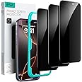 ESR 3 Pack for iPhone 16 Pro Max Privacy Tempered Glass, Anti-Spy Screen Protector Privacy Screen Guard with Easy Installation Tool, Micro-curved Edges, Case Friendly