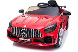 Babycar Macchina Elettrica per Bambini Mercedes GTR AMG 12V Auto elettrica per Bambini con Licenza Ufficiale 12 Volt, Telecomando 2.4 GHz Porte Apribili con MP3 (Rossa)