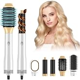 Anluomafuy Hot Air Brush, Air Styler 5 in 1, Hair Straightening Brush, Hair Dryer Brush, 5 Interchangeable Heads, 3 Temperatu