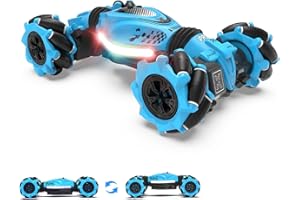 Dysaim Coches Teledirigidos para Niños RC Stunt Car Car Coche Telecomandado con Mando a Distancia 2,4 GHz 4WD Gire Crawler Offroad Car RC Drift Car 2 Batería Música Regalo Navidad