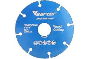 Vearter Rueda de corte de carburo soldado al vacío 100 mmX 22.23 Disco de hoja de sierra circular para cortar madera con clavos PVC de plástico.…