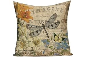Nunubee Lindo Patrón De Libélula Sofá Funda De Cojín Cuadrado Funda De Cojín Decoración del Hogar Juego De Una Pieza 45X45Cm # 4