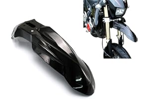 ALCHEMY PARTS Motorbike Front Mudguard Fender for Supermoto, Motocross, Trail Bike and Off-Road Adventure Bikes | Ideal Motorcycle Splashguard to fit various Honda Kawasaki Suzuki Kawasaki KTM Models | Black