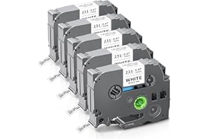 UniPlus Compatible de Cinta de Etiquetas Reemplazo para Brother Tze-231 TZ-231 TZe231 Tz231 12 mm para PT-1000 PT-H101C PT-H105 PT-H100R PT-H110 PT-D400 PT-H107B PT-1080, Negro sobre Blanco
