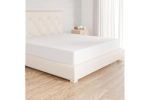 Amazon Basics Spannbettlaken, 180 x 200 cm, 100% Baumwolle, Jersey Spannbetttuch, Matratzenhöhe bis 30 cm, Weiß