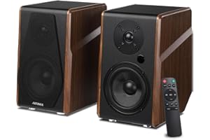 AIYIMA S700 - Altavoces de estantería Bluetooth Activos con woofer de 5.25 Pulgadas, 100 W, Salida Sub, entradas Bluetooth/óptica/ARC/RCA/USB