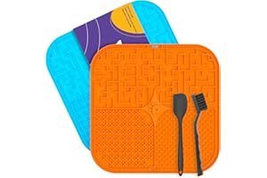 OOUI PETS OouiPets XXL licky mats for dogs (2 Pcs with CE) | 25cm x 25cm (9.8") Superior dog lick mats | Dog feeding mat with 168 hyper strong suction cups to reduce anxiety | Slow feeder with Spatula & Brush