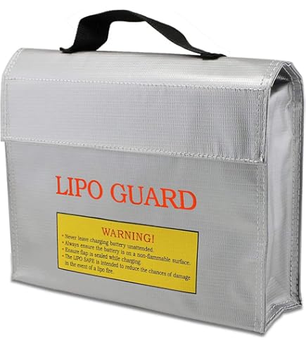 LiPo Guard – Feuerfeste Sicherheitstasche Für Akkus, Bis 1000°C Hitzebeständig, Mit Klettverschluss, Für RC, Airsoft & Modellbau