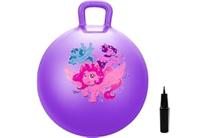 U&C Planet Sprungball 45 cm Hüpfball mit Pumpe 18 Zoll Hopper Ball für Kinder von 3-8 Jahren aufblasbare Space Hoppers Jump Ball Drinnen & Draußen, Einhorn violett