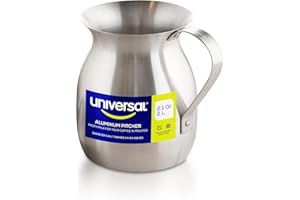 Universal Chocolatera de 2,1 l – Machine à chocolat chaud en aluminium et pichet à mousse – Olleta Colombiana traditionnel pour café, lait et boissons – Durable, résistant à la rouille, casserole à