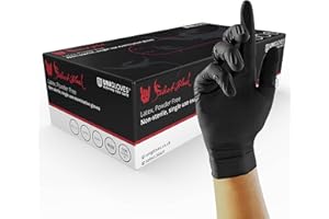 Unigloves Select Black Latex Gloves - Powder Free Disposable Gloves for Beauty, Piercing and Tattoo Artists - Box of 100 Gloves, Black, Medium (GT0023)