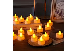 VERVENIX (Pack of 12 LED Tealight Candles, Battery Operated Flameless & Smokeless Decorative Lights for Diwali...