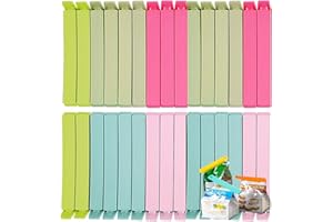 GENÉRICO 30 Pinzas para Cerrar Bolsas de Alimentos, 11 cm, Colores Variados. Pinzas Cierra Bolsas Pinza de Plástico Pinzas decocina Alimentos Clip de Sellado de Bolsas