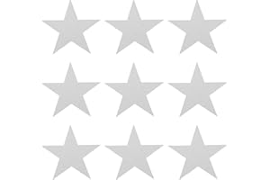 sourcing map Glitters Star Cutouts Paper Five Star Confetti Cutouts for Birthday Party Classroom Wedding Bulletin Board Wall Decorations 5.3 Inches,(Silver) Pack of 100