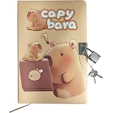 Capybara Hatıra Defteri (G&uuml;nl&uuml;k) Kilitli Defter 80 yaprak - Tablet Kapibara