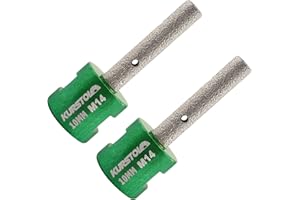 KURSTOL Punta fresatura a dita diamantata - 2 pezzi diametro 10 mmXM14 filettatura, per ingrandire la forma rotonda conica, foro esistente di porcellana, ceramica dura, granito, marmo piatto