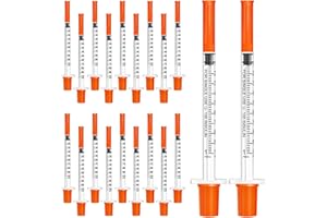 RENPAIQI 20 Pack 1ml Multi-Purpose Precision Distribution Measuring Tools Accessories, 30G 8mm Individually Sealed Packaging, Ideal for Lab Pets Feeding