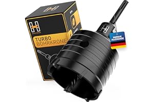 HARDTWERK Couronne de forage turbo 68 mm SDS Plus [dents XXL] – Foret à boîte résistant aux chocs pour prises de courant dans la maçonnerie, la pierre, le béton, la construction sèche – Foret de