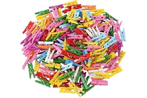 200 stycken tvättklämmor trä, JOFONY 2,5 cm miniträklämmor, trätvättklämmor för fotovägg förpackning gästgåva bröllopsdekorat