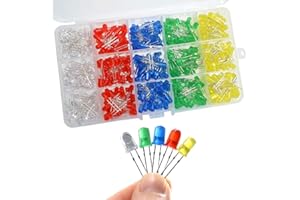 Haraqi 750 Pcs 3mm LED Light Emitting Diode Assortment Kit,Low Voltage Diffused Diode for DIY PCB Circuit,Indicator Lights