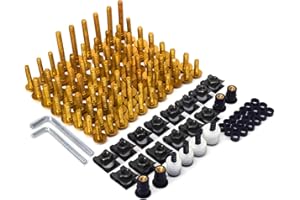 JFG RACING Tornillos Carenado Moto,Juego Completo Tornillos Tuercas Aluminio CNC Universales Carenado de Moto Kit para Motos Deportiva Motos de Calle Scooter-Oro