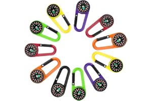 Toddmomy 48 Moschettoni per Bussola Arrampicata Piccola Bussola Portachiavi di Sopravvivenza Tascabile Trekking per Bambini Bomboniera Campeggio Allaperto