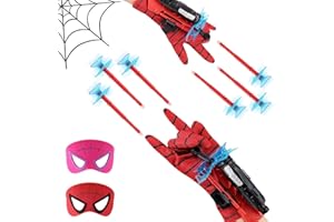 MINISOISO 2 Stück Launcher Handschuh, Spider Launcher Handschuhe, Spiderman Web Shooter, Spiderman Spielzeug Launcher,Kinder Cosplay Handschuh Launcher, Handgelenk Spielzeug Set, ein Geschenk für Spiderman Fans