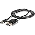 StarTech.com USB to Serial RS232 Adapter - DB9 Serial DCE Adapter Cable with FTDI – Null Modem - USB 1.1 / 2.0 – Bus-Powered