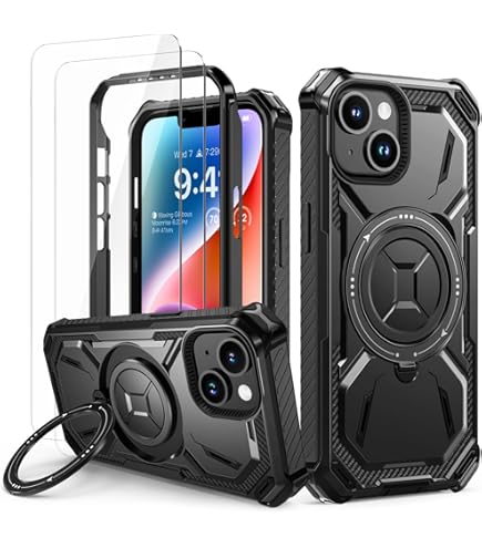 Coque Avec Anneau Rotatif Coque IPhone 11 Turquiase - Protection Militaire Avec Anneau MagSafe Rotatif 360° - Design Mate Antidérapant Support Magnétique Intégré