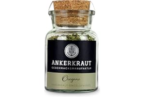 ‎ANKERKRAUT Ankerkraut Oregano Gewürz, getrocknet gerebelt, perfekt für Pizza Suppe Tomate und Fisch, Kräuter zum Würzen, mediterrane Küche für zu Hause, Lecker Kochen, 20g im Korkenglas