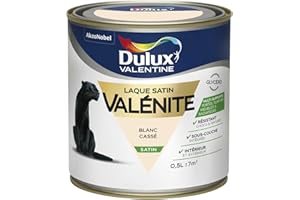 Dulux Valentine Peinture Laque Valénite Glycéro multisupport intérieur-extérieur – Grande résistance pour boiseries et ferronneries - aspect Satin Blanc Cassé 0,5 L - 5211421