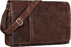 STILORD 'Maximus' XXL Skórzana Torba Na Ramię - Ogromna Jednostkowa Teczka Na Laptopa 17-21 Cali - Biurowa Z Bawolej Skóry, Kolor: Crunchy - Ciemny Brąz