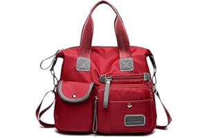 SHIFANQI Tote Bag for Women,Large Capacity Top Handle Handbags with Multi Pockets & Zip,Lightweight Ladies Shoulder Bags,Waterproof Nylon Cross body Messenger Bag for Work, Travel