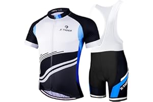 X-TIGER Ciclismo Uomo 5D Gel Salopette Pantaloncini Corti Imbottiti Set di Abbigliamento Ciclista